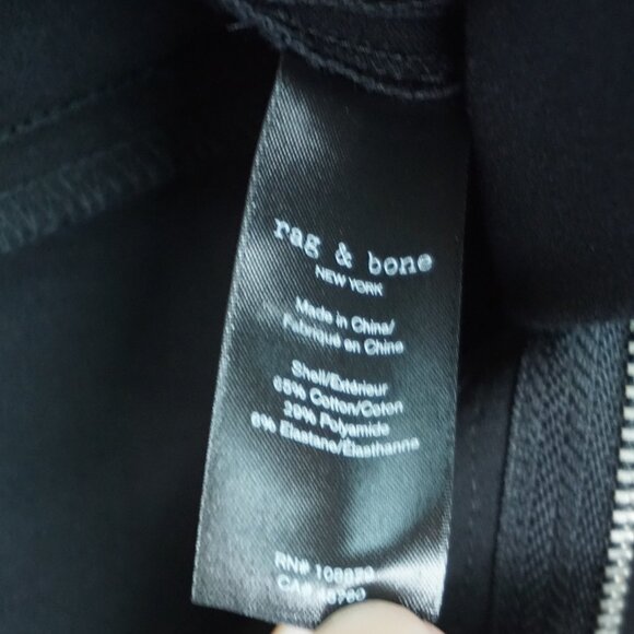 New Rag & Bone Rebecca Zip Vent Slim Fit Mid Rise Pants in Black size 4 - Picture 15 of 16